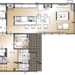 山梨県甲府市増坪町D1号棟（建売住宅）の1階平面図