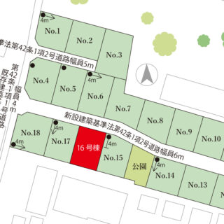甲府市増坪町D16号棟区画図