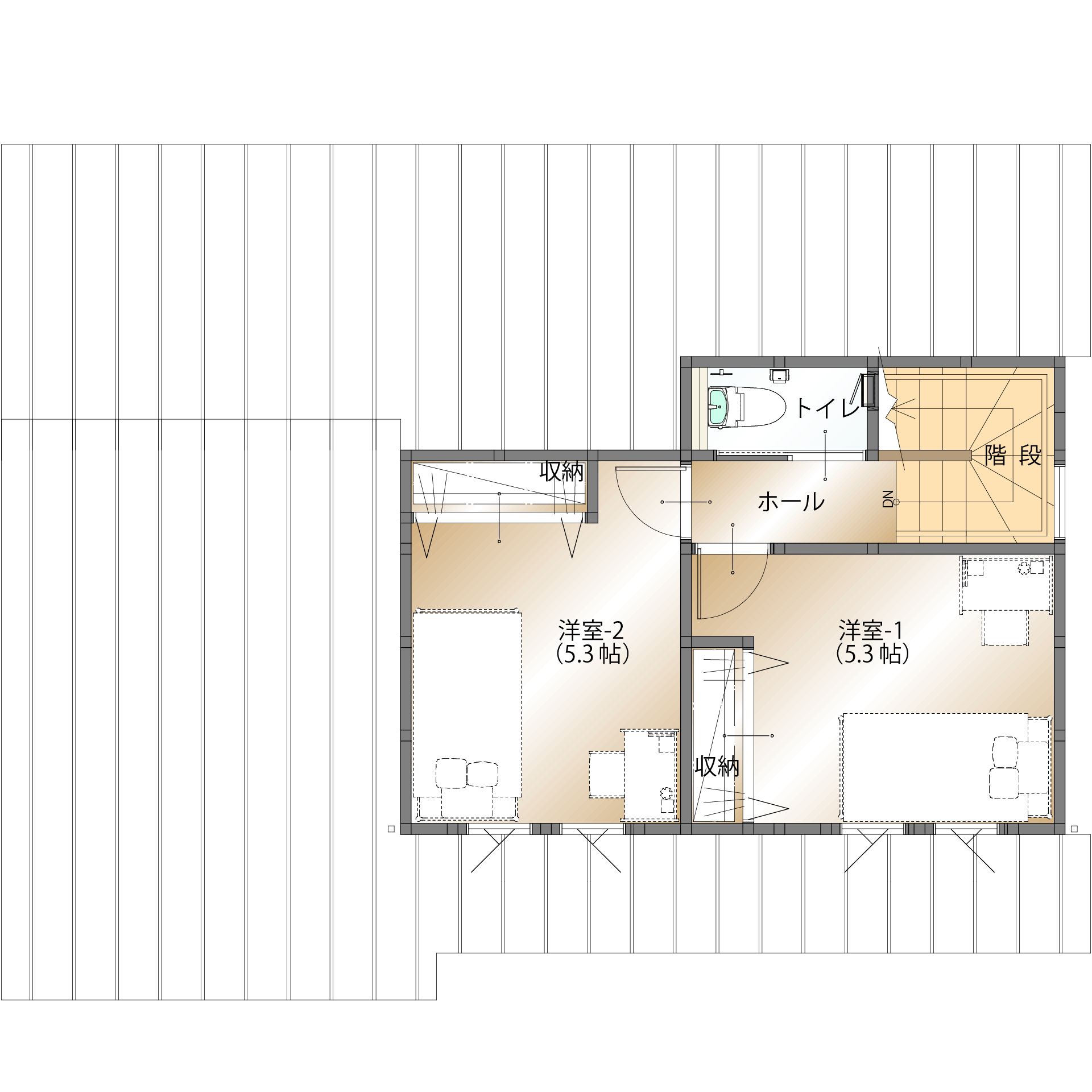山梨県甲府市増坪町D 10号棟（建売住宅）の2階平面図