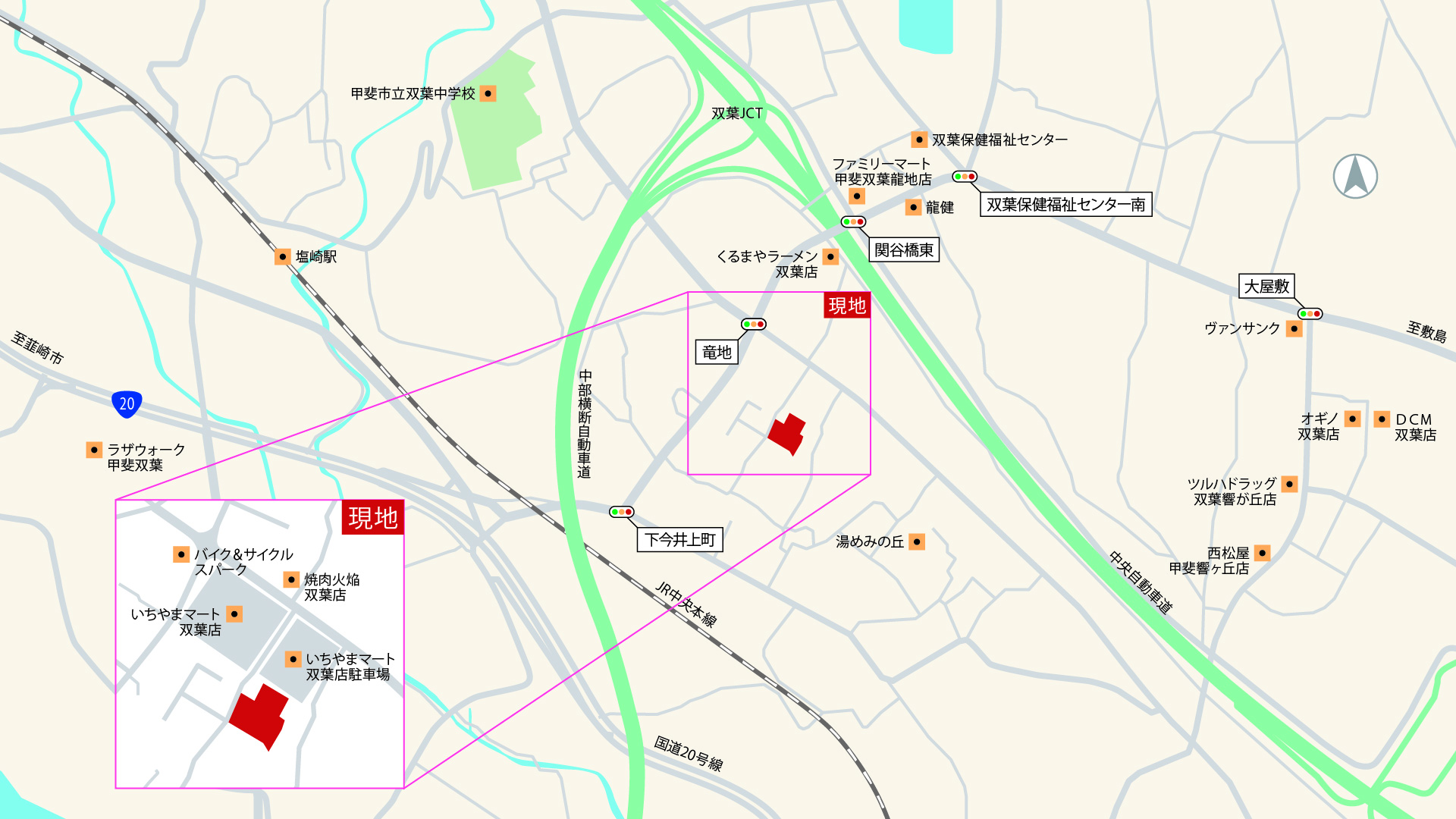 山梨県甲斐市下今井G-A（分譲地：全8区画）の甲斐市下今井G-A　案内図
