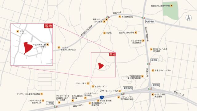 富士河口湖町小立案内図