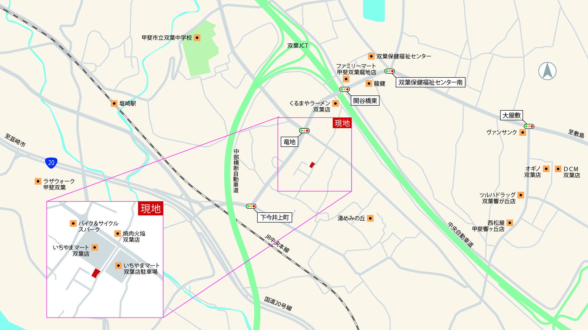山梨県甲斐市下今井G-C（分譲地：全1区画）の甲斐市下今井G-C　案内図