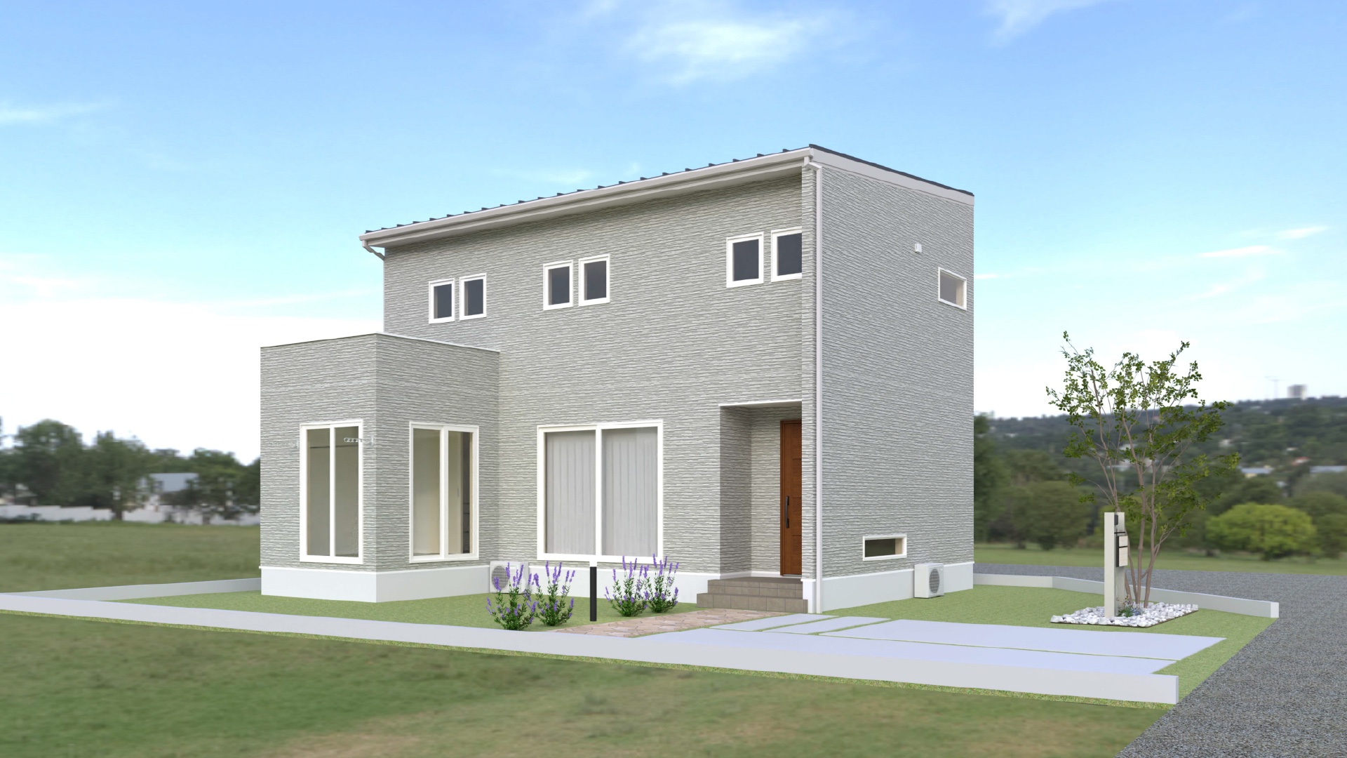 山梨県甲府市下今井町A 1号棟（建売住宅）の下今井A-1号棟　外観パース