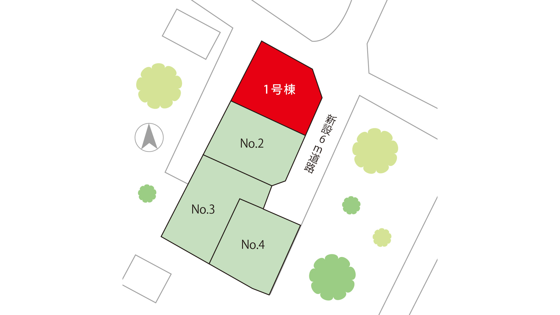 山梨県甲府市下今井町A 1号棟（建売住宅）の区画図