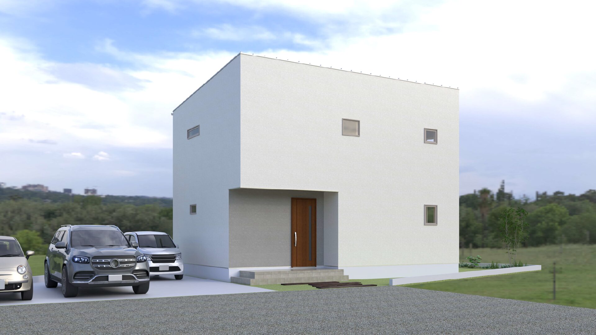 山梨県甲府市上石田C 6号棟（建売住宅）の甲府市上石田C6　外観パース